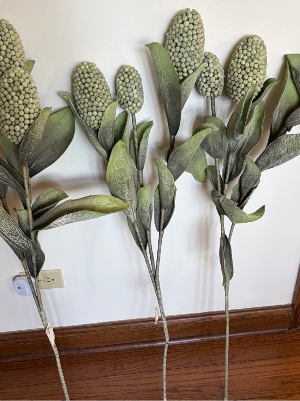 Lot of 3 (Three) Decorative Floral Stems - Pine Husk Stems - Home Accents - Picture 4 of 4